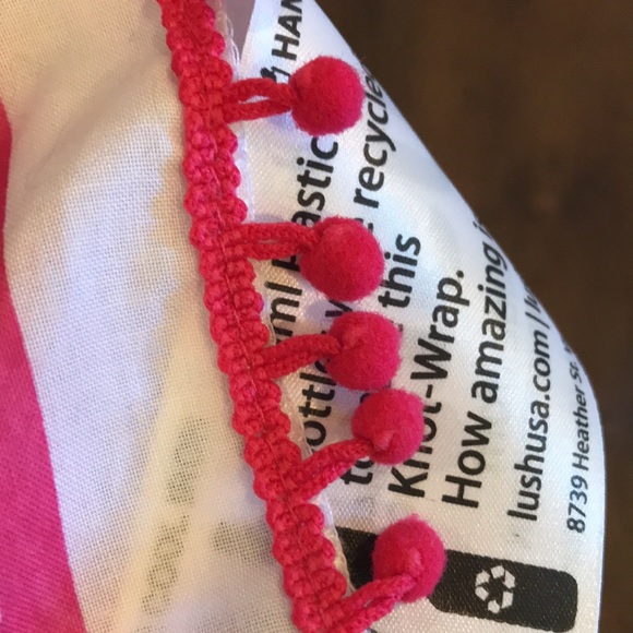 NWOT Lush Vibrant Multi coloured Scarf with Small ball tassels - Picture 8 of 8